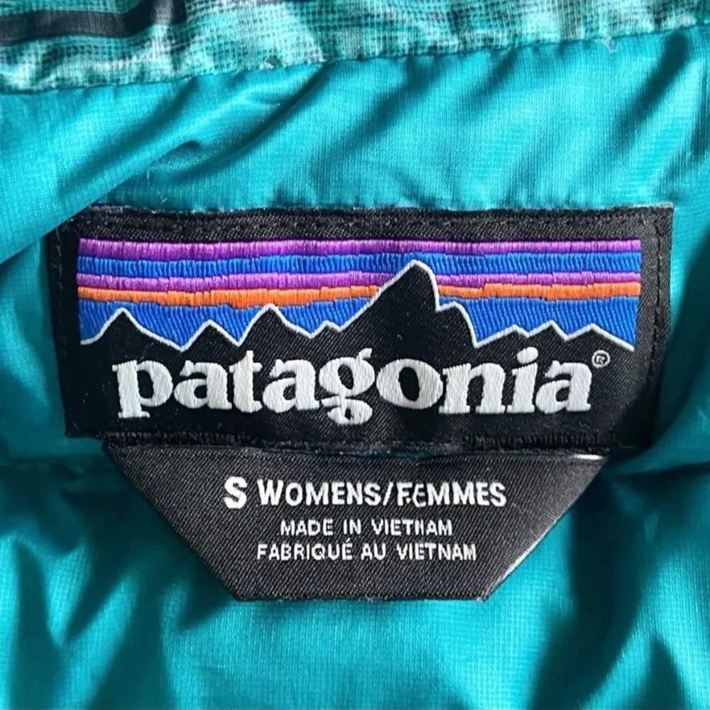 Patagonia Women's Down Sweater Vest Puffer Goose Down Fill Elwha Ikat Size Small